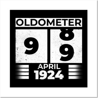 Oldometer 99 Years Old Born In April  1924 Posters and Art